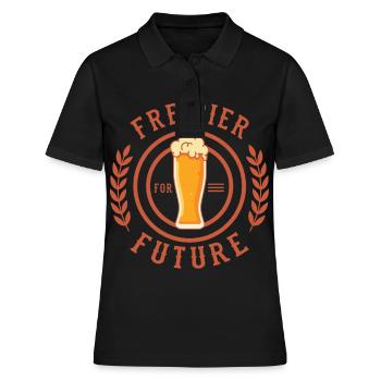 Biertrinker Freibier For Future - Frauen Polo Shirt - Schwarz - Vorne - Ailine (174cm)
