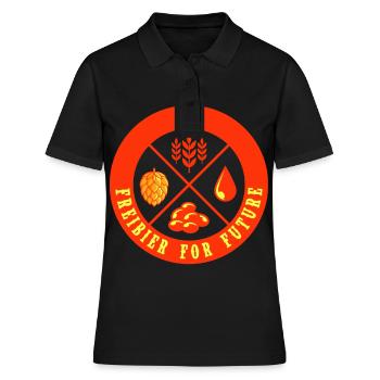 Biertrinker Freibier For Future - Frauen Polo Shirt - Schwarz - Vorne - Ailine (174cm)