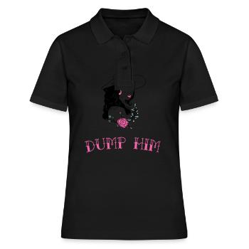 Weltfrauentag Dump Him Frauen Silhouette - Frauen Polo Shirt - Schwarz - Vorne - Ailine (174cm)