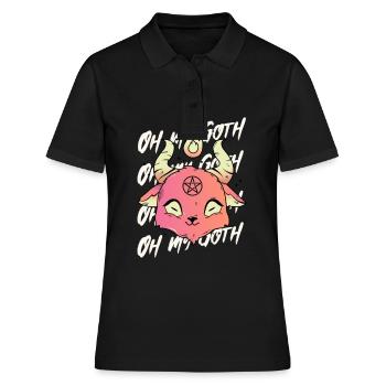 Esthétique Pastel Goth Oh My Goth - Polo Femme - noir - Devant - Ailine (174cm)