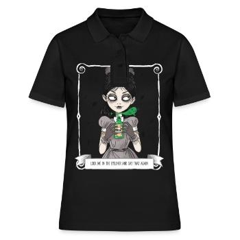 Lolita gothique regarde-moi dans l’eye-liner et dis - Polo Femme - noir - Devant - Ailine (174cm)