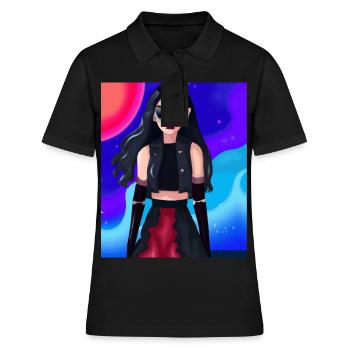 Goth Anime Girl Goth Girl 80s - Frauen Polo Shirt - Schwarz - Vorne - Ailine (174cm)