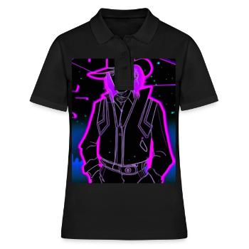 Goth Synthwave Outrun Goth Cowboy - Frauen Polo Shirt - Schwarz - Vorne - Ailine (174cm)