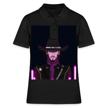 Goth Synthwave Outrun Goth Cowboy - Frauen Polo Shirt - Schwarz - Vorne - Ailine (174cm)