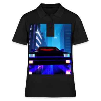 Vaporwave Aesthetic Auto Night Gratte-ciel - Polo Femme - noir - Devant - Ailine (174cm)