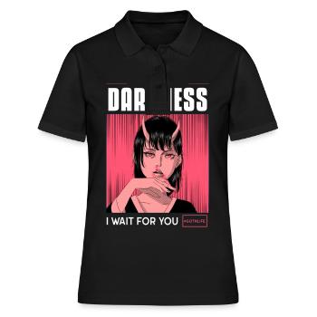 Anime Goth dans les ténèbres Je t’attends - Polo Femme - noir - Devant - Ailine (174cm)