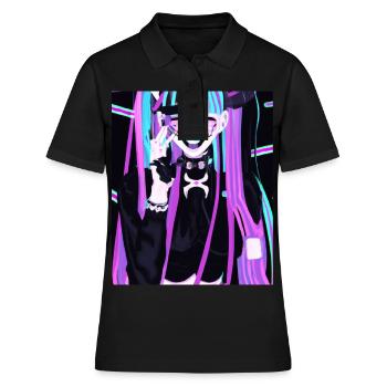 Goth Anime Vaporwave Niedlich Und Unheimlich Goth - Frauen Polo Shirt - Schwarz - Vorne - Ailine (174cm)