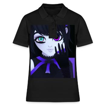 Goth Anime Vaporwave Niedlich Und Unheimlich Goth - Frauen Polo Shirt - Schwarz - Vorne - Ailine (174cm)