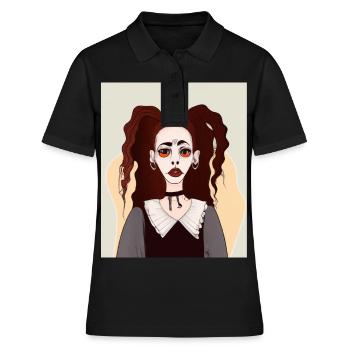 Cubisme Art Goth Girls Dans Le Cubiste - Polo Femme - noir - Devant - Ailine (174cm)