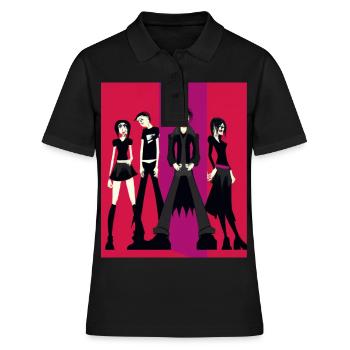 Affaires gothiques Casual Goth Clique Amis - Polo Femme - noir - Devant - Ailine (174cm)