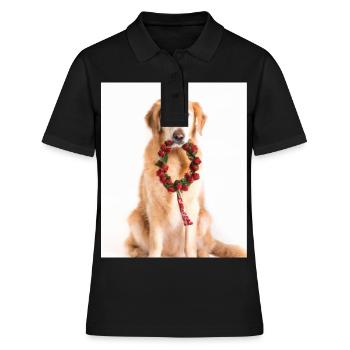 Couronne de l’Avent Golden Retriever des chiens de Noël - Polo Femme - noir - Devant - Ailine (174cm)