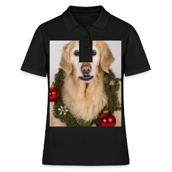 Couronne de l’Avent Golden Retriever des chiens de Noël - Polo Femme - noir - Devant - Ailine (174cm)
