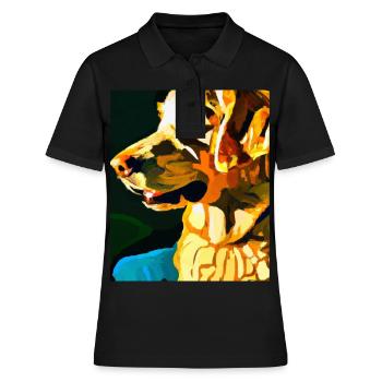 Golden Retriever Portrait Cubisme Chien - Polo Femme - noir - Devant - Ailine (174cm)