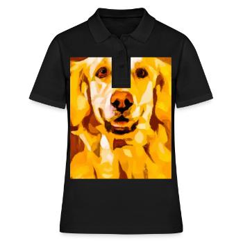 Golden Retriever Portrait Cubisme Chien - Polo Femme - noir - Devant - Ailine (174cm)