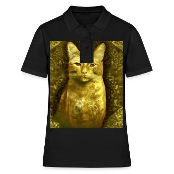 Cat Portrait Gustav Klimt Style Cat - Women's Polo Shirt - black - Front - Ailine (174cm)