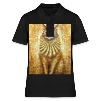 Cat Portrait Gustav Klimt Style Cat - Women's Polo Shirt - black - Front - Ailine (174cm)