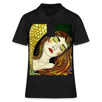 Mermaid Portrait Gustav Klimt Style - Women's Polo Shirt - black - Front - Ailine (174cm)