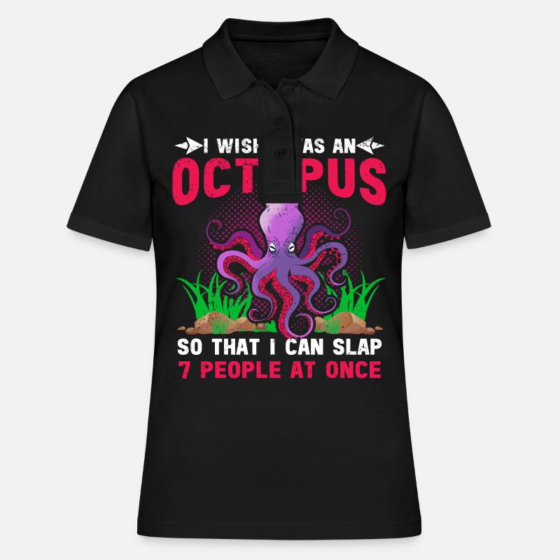 Octopus Octopus Sea Tentacle Octopus Octopus Octopus - Women's Polo Shirt - black
