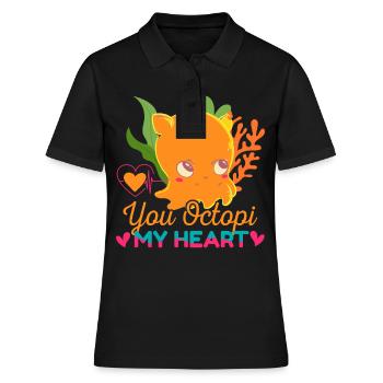 Tintenfisch Krake Oktopus Meer Tentakel Kraken - Frauen Polo Shirt - Schwarz - Vorne - Ailine (174cm)