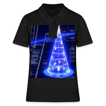 Christmas Christmas Tree Schematic Blueprint - Women's Polo Shirt - black - Front - Ailine (174cm)