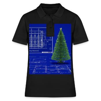 Christmas Christmas Tree Schematic Blueprint - Women's Polo Shirt - black - Front - Ailine (174cm)