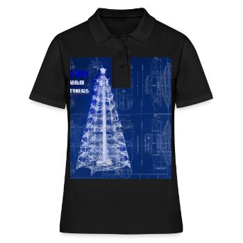 Christmas Christmas Tree Schematic Blueprint - Women's Polo Shirt - black - Front - Ailine (174cm)