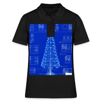 Christmas Christmas Tree Schematic Blueprint - Women's Polo Shirt - black - Front - Ailine (174cm)