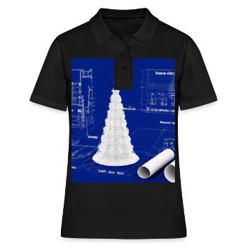Christmas Christmas Tree Schematic Blueprint - Women's Polo Shirt - black - Front - Ailine (174cm)