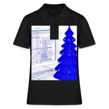 Christmas Christmas Tree Schematic Blueprint - Women's Polo Shirt - black - Front - Ailine (174cm)
