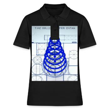 Christmas Christmas Tree Schematic Blueprint - Women's Polo Shirt - black - Front - Ailine (174cm)
