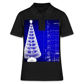 Christmas Christmas Tree Schematic Blueprint - Women's Polo Shirt - black - Front - Ailine (174cm)