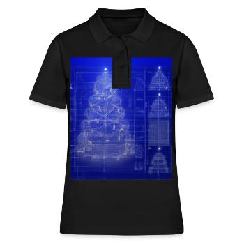 Christmas Christmas Tree Schematic Blueprint - Women's Polo Shirt - black - Front - Ailine (174cm)