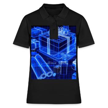 Christmas Christmas Tree Schematic Blueprint - Women's Polo Shirt - black - Front - Ailine (174cm)