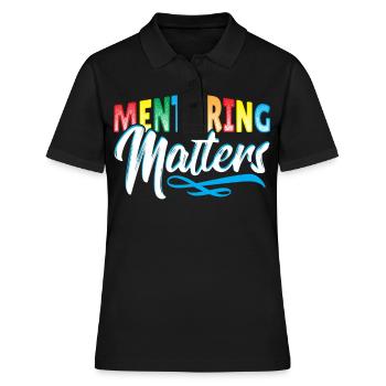 Mentor Mentoring Motivations-Lehrer Stark Bestimmt - Frauen Polo Shirt - Schwarz - Vorne - Ailine (174cm)
