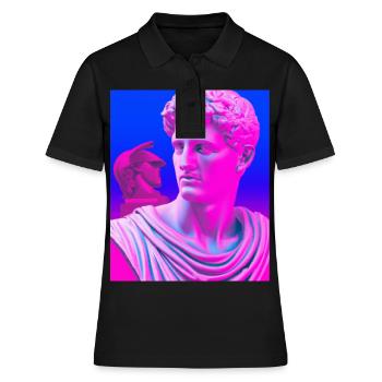 Vaporwave Statue Buste romain - Polo Femme - noir - Devant - Ailine (174cm)