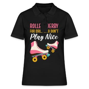 Roller Skating Skater Rollerblades Roller Derby Ha - Polo Femme - noir - Devant - Ailine (174cm)