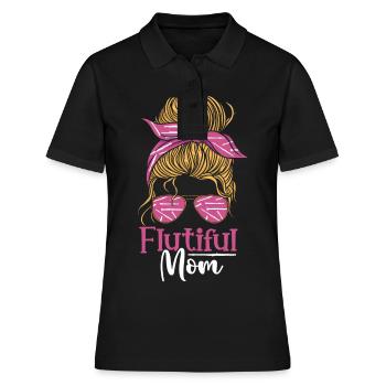 Flutiful Mom Flute Mom Marching Band - Frauen Polo Shirt - Schwarz - Vorne - Ailine (174cm)
