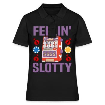Kasino Glücksspiel Spielautomat Kartenspiel - Frauen Polo Shirt - Schwarz - Vorne - Ailine (174cm)