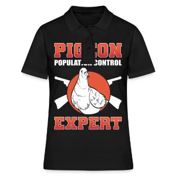 Pigeon Population Control Expert Pigeon Hunting - Women's Polo Shirt - black - Front - Ailine (174cm)