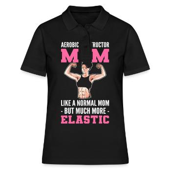 Instructeur d’aérobic maman. Entraîneur de conditionnement physique - Polo Femme - noir - Devant - Ailine (174cm)