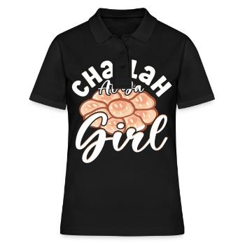 Challah At Ya Girl Hanukkah Jewish Holiday - Frauen Polo Shirt - Schwarz - Vorne - Ailine (174cm)