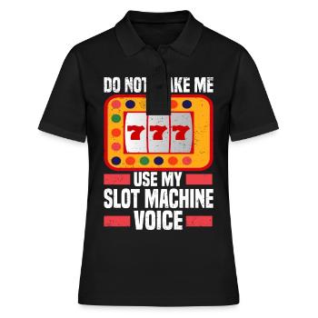 Casino Gambling Slot Machine à sous Jeu de cartes - Polo Femme - noir - Devant - Ailine (174cm)