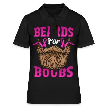 Barbes pour seins Sensibilisation au cancer du sein Rose - Polo Femme - noir - Devant - Ailine (174cm)