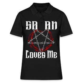 Satan Belzébuth Diable Gothique Pentagramme Mystique - Polo Femme - noir - Devant - Ailine (174cm)
