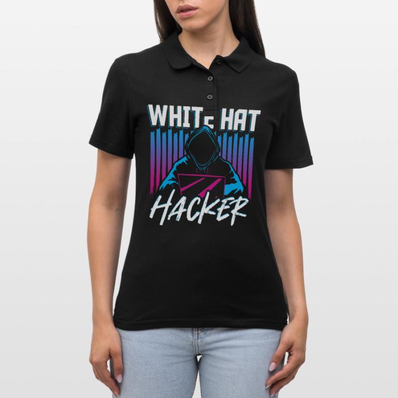 White Hat Hacker Hacking Internet Network Frauen Polo Shirt
