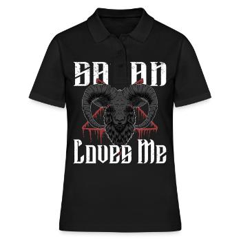 Satan Belzébuth Diable Gothique Pentagramme Mystique - Polo Femme - noir - Devant - Ailine (174cm)