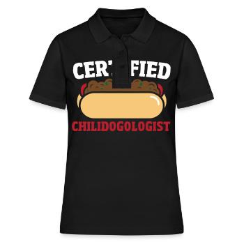 Chilidogologiste certifié Chili Dog Foodie - Polo Femme - noir - Devant - Ailine (174cm)