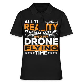 La réalité réduit le temps de vol de mon drone - Polo Femme - noir - Devant - Ailine (174cm)