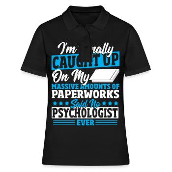 Psychologue École Psychologue Psychothérapeute - Polo Femme - noir - Devant - Ailine (174cm)