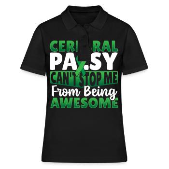 Zerebrale Lähmung Palsy Warrior CP - Frauen Polo Shirt - Schwarz - Vorne - Ailine (174cm)
